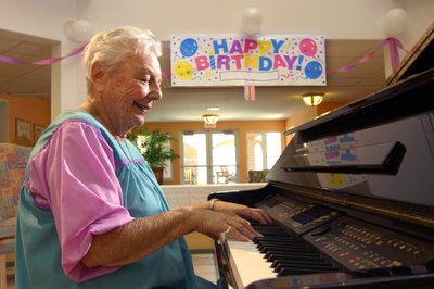 Senior woman celebrating birthday