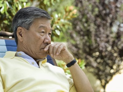 Senior man resting outdoors