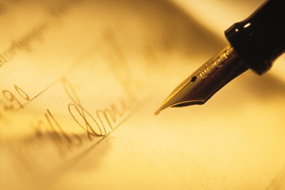 writing on a parchment scroll