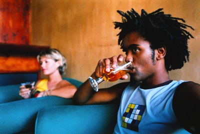 young man drinking beer