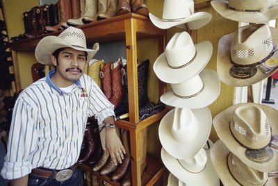 Cowboy hats on display