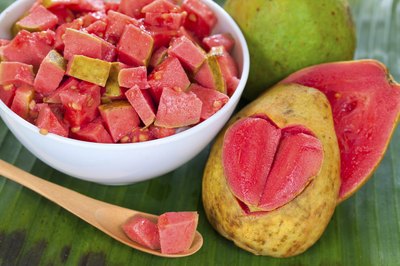Sliced guava in a bowl.