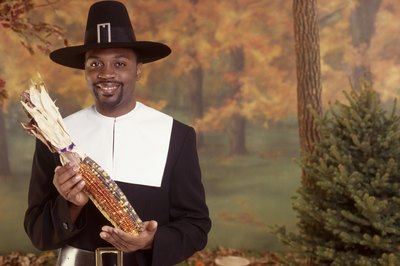 man in traditonal pilgrim costume