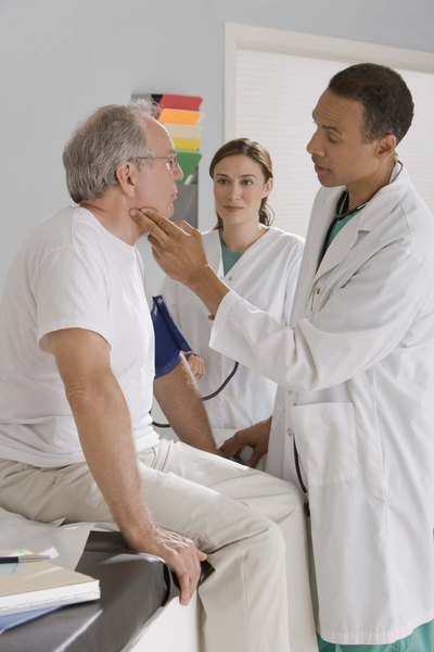 Doctor with nurse and patient