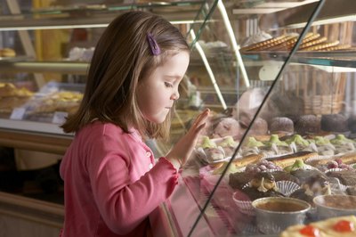 Girl looking at ice cream