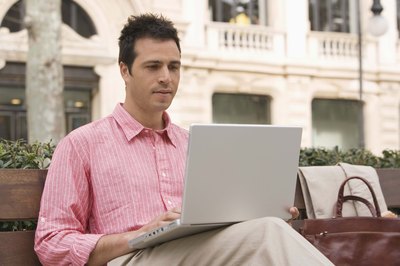 businessman works outside of the office