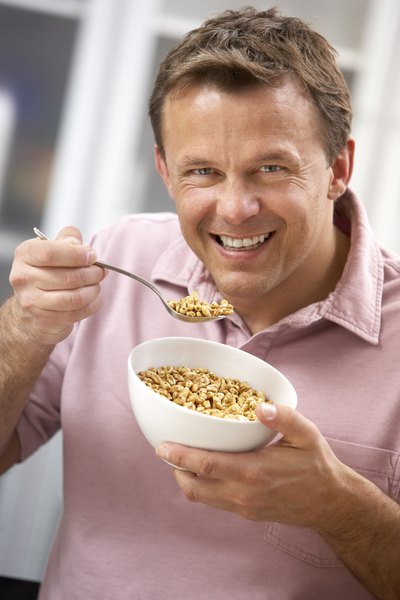 Man eating cereal
