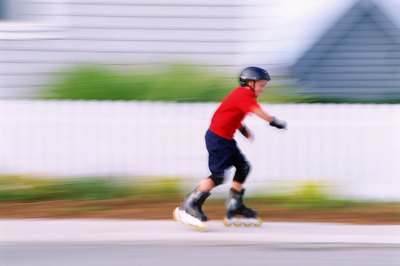 Boy skating and horizontal