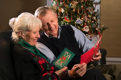 reading Christmas cards