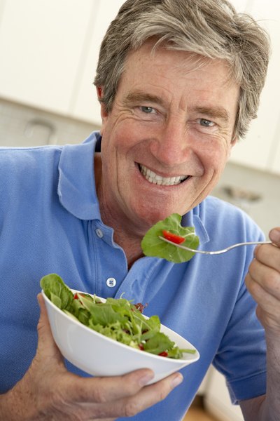 Man eating a salad