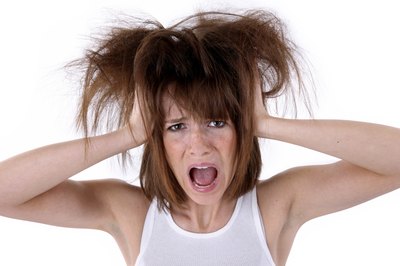Woman with dry hair.