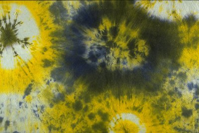Tie-dyed tablecloth