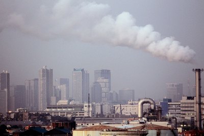 Factory in industrial area of Kawasaki, Japan