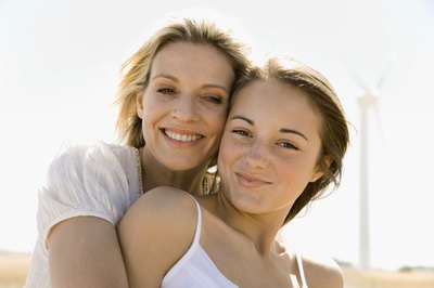 teenager with mom