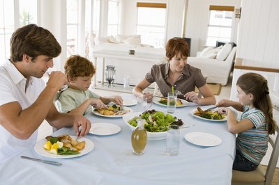 Family eating dinner