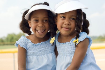 girls dressed as twins