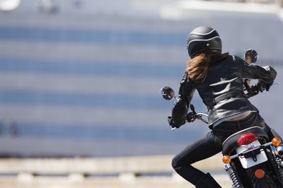 Woman on motorcycle
