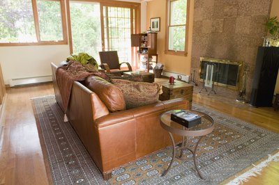 The interior of a living room.