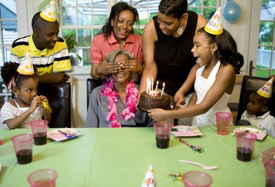 Give the speech while guests enjoy the cake.