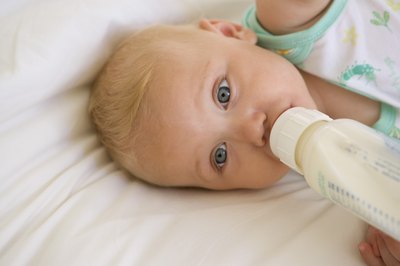 Baby drinking from bottle