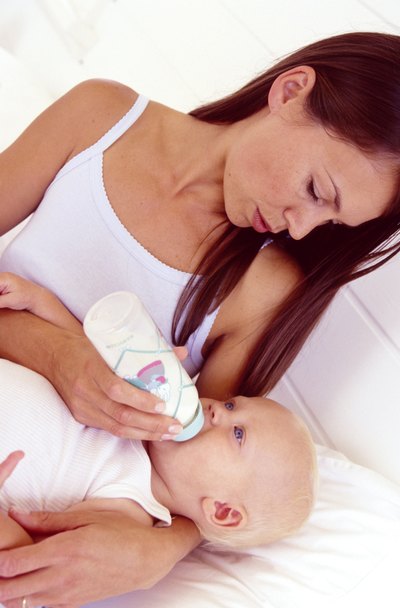 Mother feeding baby