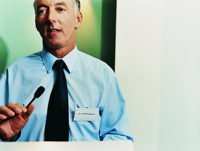 Man talking in presentation