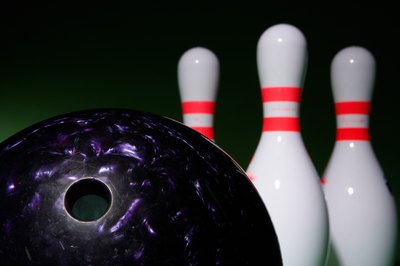 Bowling ball and pins