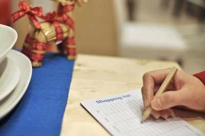 Write a shopping list.