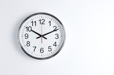 Large clock on wall.