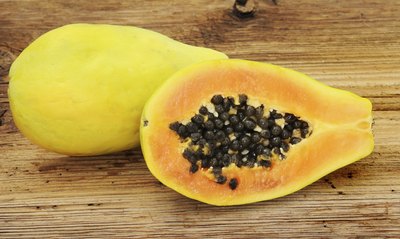 freshly sliced papaya