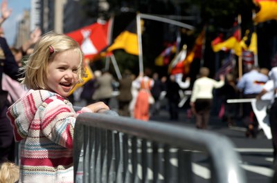 Girl watching parade
