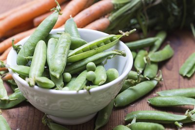 Fresh snap peas and carrots