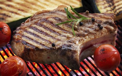 Steak with scored grill lines