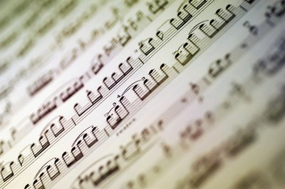 Close up of sheet music.