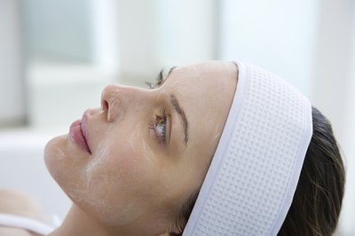 Woman getting a chemical peel.