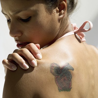 A herniated cervical disc that is pressing down on nerves can cause deep pain in your shoulder.