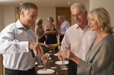Friends enjoying champagne