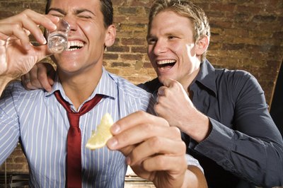 Men drinking at bar
