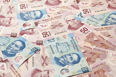 Pile of Mexican pesos