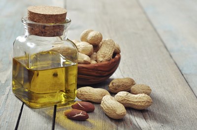 Small bottle of peanut oil