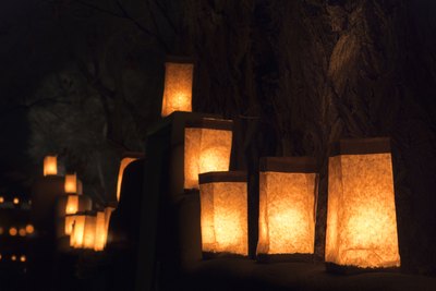 Candles in paper bags
