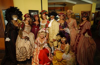 People in costume for Venetian Ball