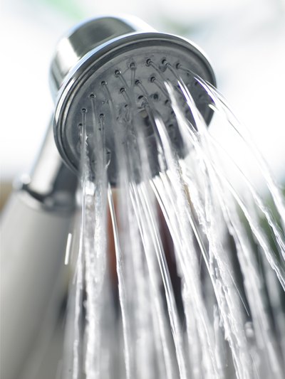 Water sprouting from shower head