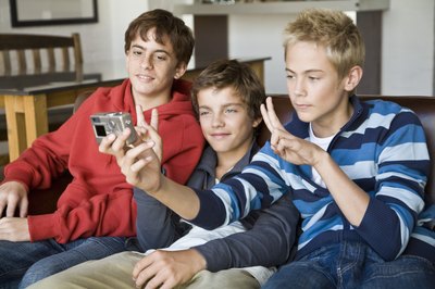 Teen boys on couch