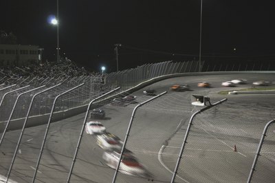 Car racing at night