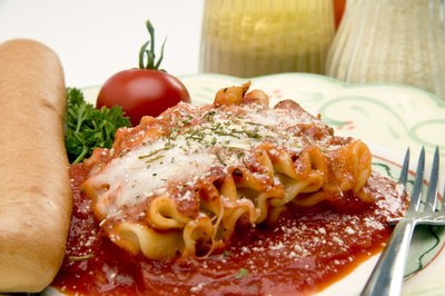 Lasagna with parmesan cheese.