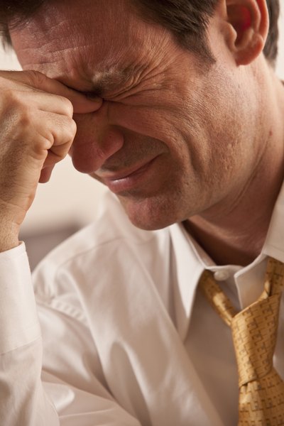 Man with sinus pressure