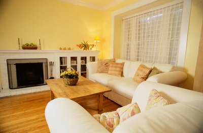 Light yellow walls.
