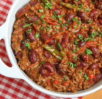Pot of chili.