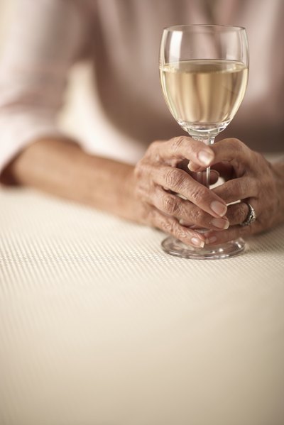 Woman drinking wine